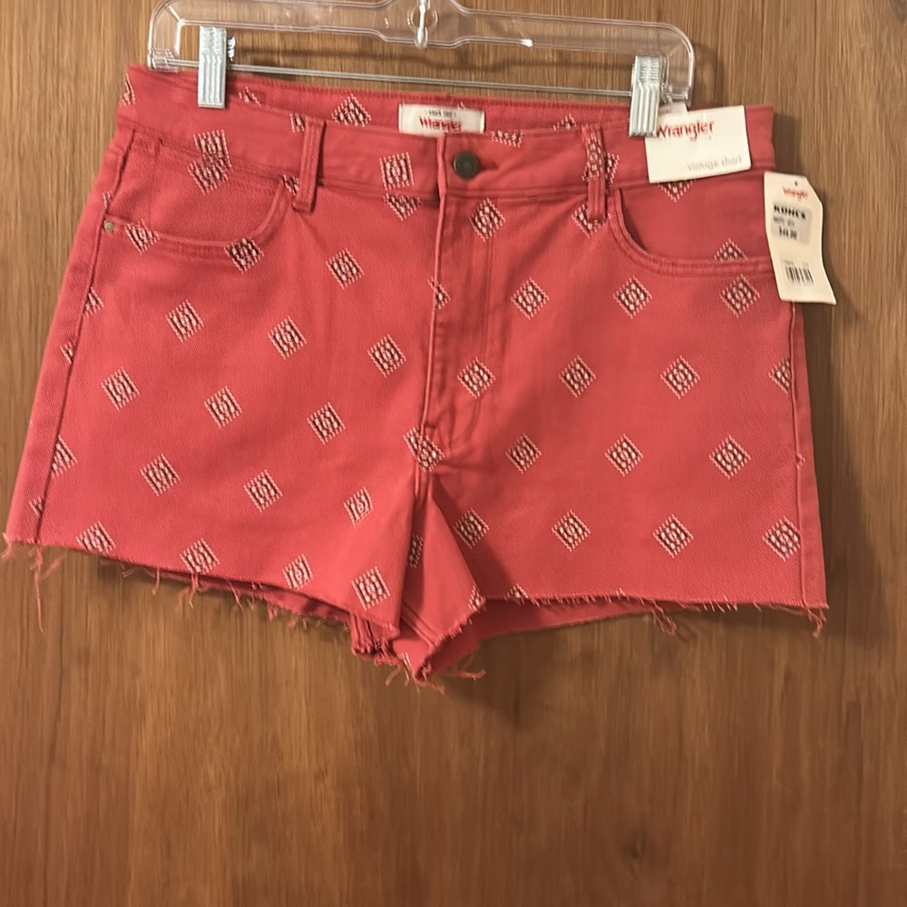 Wrangler Women's Geometric mid rise vintage Jean Shorts - Picture 2 of 16